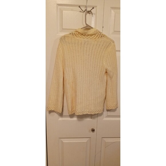 Ann Taylor Ivory loose knit open front cardigan - Picture 2 of 9